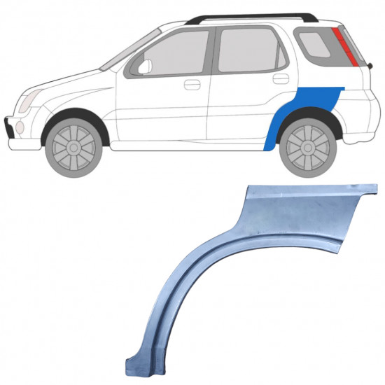 Sidovägg hjulhuskant för Suzuki Ignis 2000-2003 / Vänster 7030