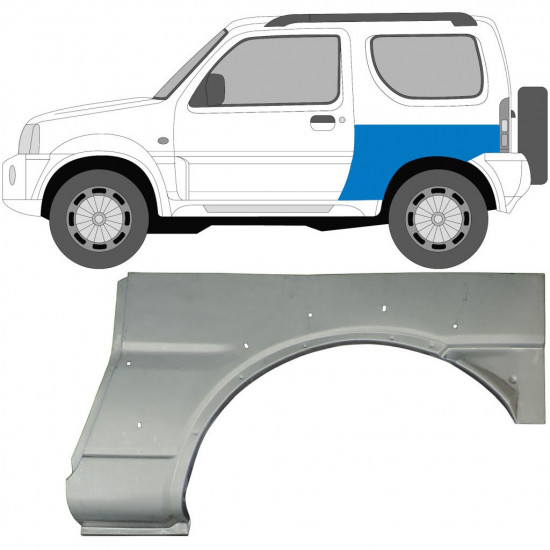 Sidovägg hjulhuskant för Suzuki Jimny 1998-2018 / Vänster 7033