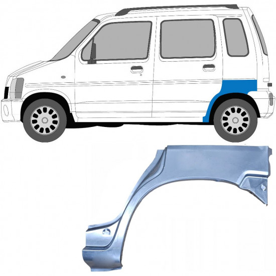 SUZUKI WAGON R+ 1993-2000 REPARATION AV BAKSKÄRM / VÄNSTER