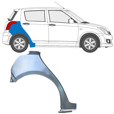 Sidovägg hjulhuskant för Suzuki Swift 2005-2010 / Höger 16256