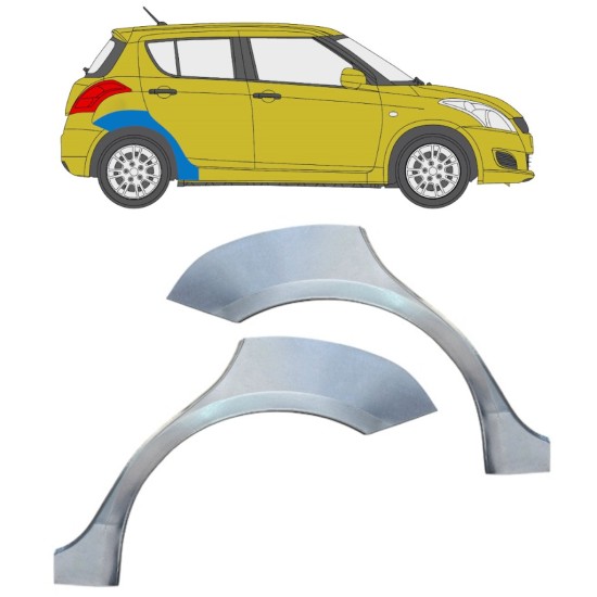 Sidovägg hjulhuskant för Suzuki Swift 2010-2017 / Vänster+Höger / Set 16366