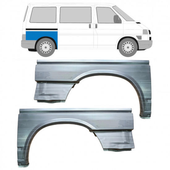 Sidovägg hjulhuskant för VW Transporter T4 1990-2003 / SWB / Vänster+Höger / Set 9600