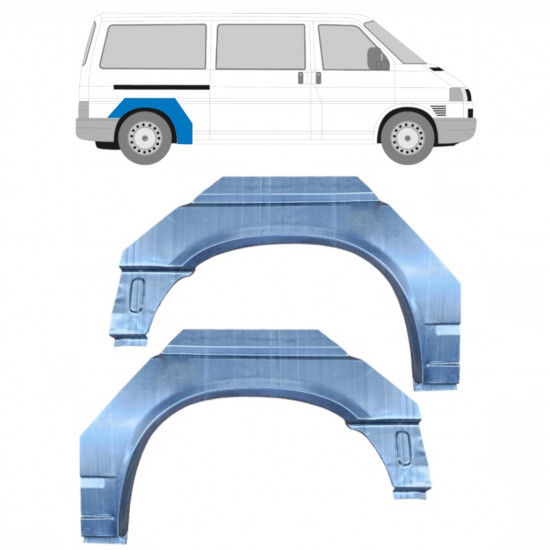 Sidovägg hjulhuskant för VW Transporter T4 1990-2003 / LWB / Vänster+Höger / Set 9445