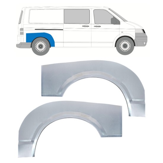 Sidovägg hjulhuskant för Volkswagen Transporter T5 2003-2015 / Vänster+Höger / Set 16372
