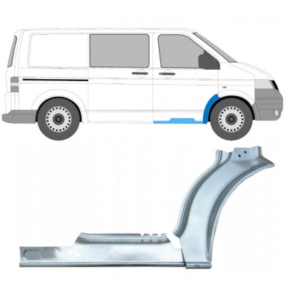 VOLKSWAGEN TRANSPORTER T5 2003-2015 REPARATIONSPLÅT FÖR FRAMSKÄRM + TRÖSKEL / UPPSÄTTNING / HÖGER