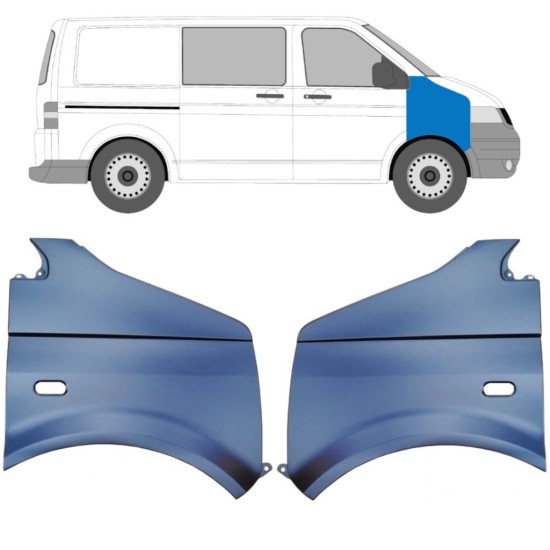 Fram skärm för Volkswagen Transporter T5 2003-2015 / Vänster+Höger / Set 10535