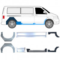 Tröskelplåt + sidovägg hjulhuskant för Volkswagen Transporter T5 2003- / LWB / Set 11536