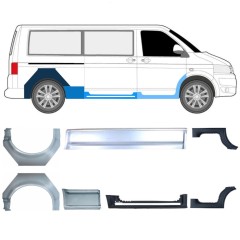 Tröskelplåt + sidovägg hjulhuskant för Volkswagen Transporter T5 2003-2015 / Set 11536