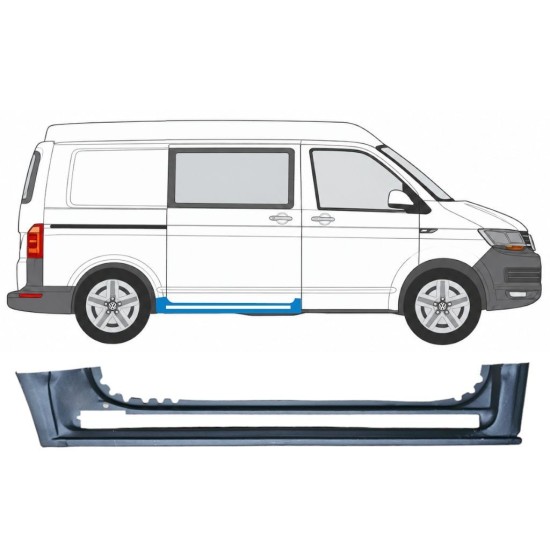 Skjutdörr tröskel reparationspanel för Volkswagen Transporter T6 2015-2024 / Höger 17113