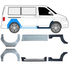 Tröskelplåt + sidovägg hjulhuskant för Volkswagen Transporter T5 2003-2015 / Set 11534