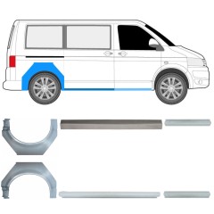 Tröskelplåt + sidovägg hjulhuskant för Volkswagen Transporter T5 2003-2015 / Set 11535