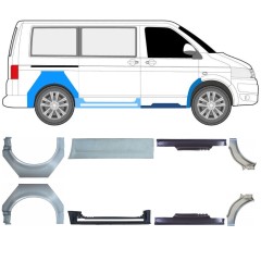 Tröskelplåt + sidovägg hjulhuskant för Volkswagen Transporter T5 2003-2015 / Set 11533