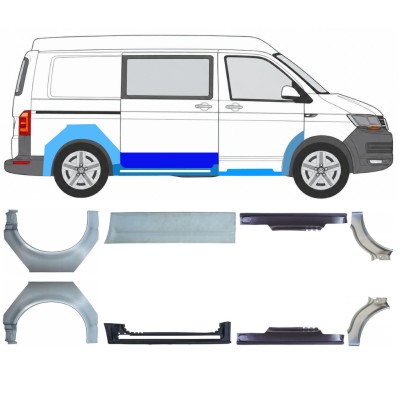 Tröskelplåt + sidovägg hjulhuskant för Volkswagen Transporter T6 2015-2024 17135