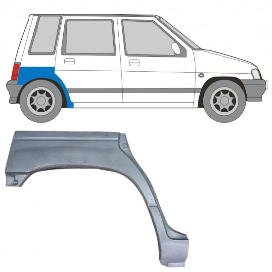 DAEWOO TICO 1991-2000 REPARATION AV BAKSKÄRM / HÖGER