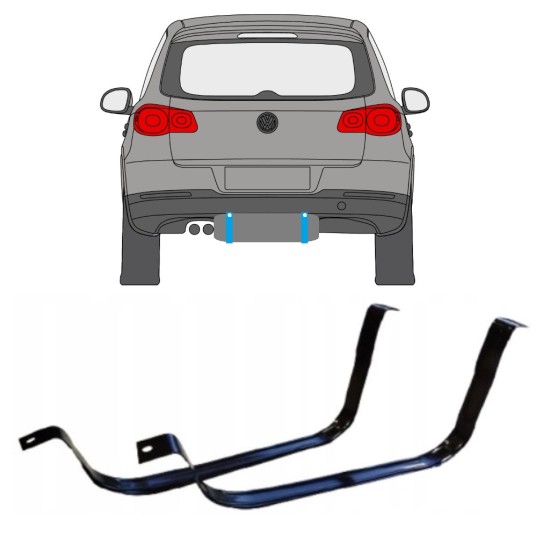 Hållarsats bränsletank för Volkswagen Tiguan 2007-2016 14954 Hållarsats bränsletank för Volkswagen Tiguan 2007-2016 14954