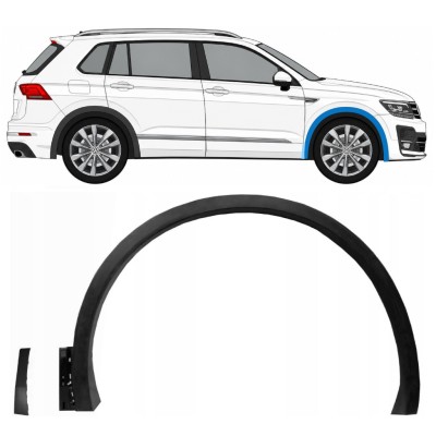 Prydnads Skyddslist skärm för Volkswagen Tiguan 2016-2020 R-Line / Höger / Set 14848