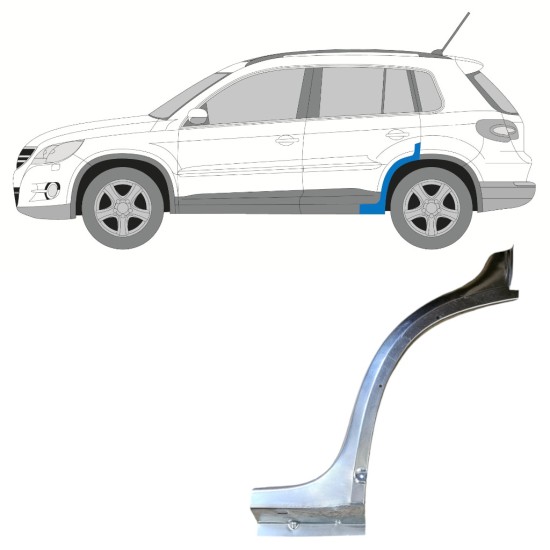 Fram del av bak skärm för Volkswagen Tiguan 2007-2016 / Vänster 15784