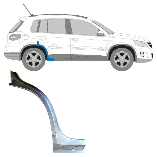 Fram del av bak skärm för Volkswagen Tiguan 2007-2016 / Höger 15783