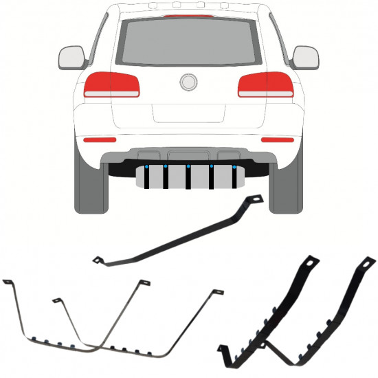 Hållarsats bränsletank för VW Touareg 2002-2010 11568