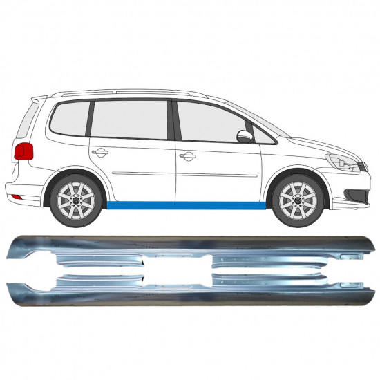 Tröskelplåt reparationspanel för VW Touran 2010-2015 / Vänster+Höger / Set 10000