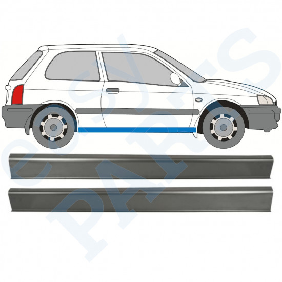 TOYOTA STARLET 1996-1999 TRÖSKELPLÅT TILL / HÖGER = VÄNSTER / UPPSÄTTNING