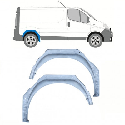 Hjulhus reparationsplåt för Opel Vivaro Renault Trafic 2001- / Vänster+Höger / Set 10118