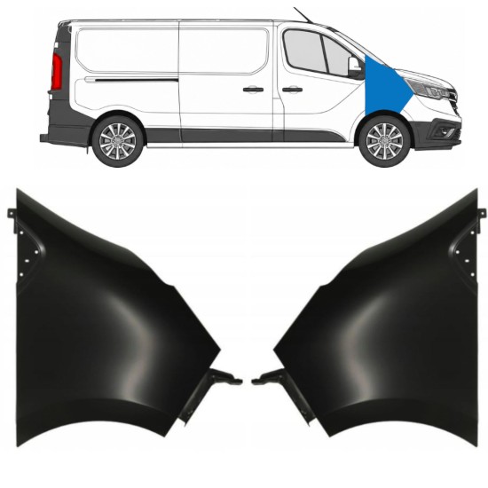 Fram skärm för Renault Trafic 2014- 2021-2026 / Vänster+Höger / Set 17106
