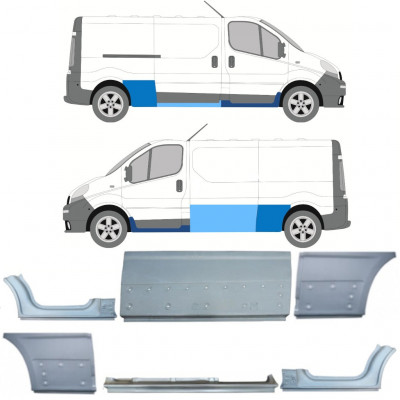 RENAULT TRAFIC OPEL VIVARO 2001-2014 LÅNG HJULBAS REPARATIONSPANEL / UPPSÄTTNING / VÄNSTER + HÖGER