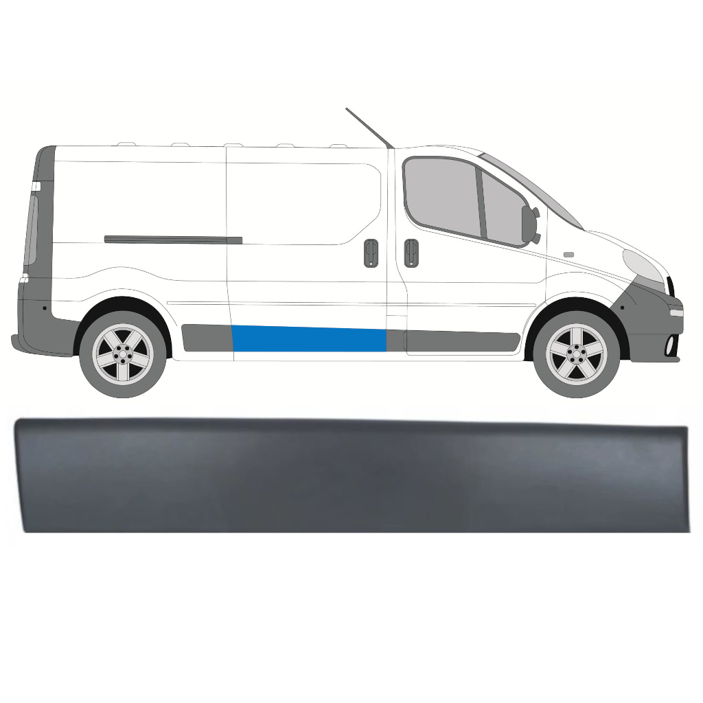 Prydnadslist Skjutdörr För Renault Trafic 2001-2014 / Höger 8203