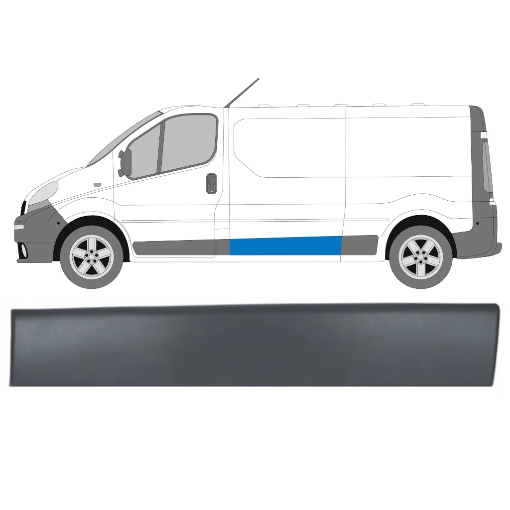 Prydnads Skyddslist Sidovägg För Renault Trafic 2001-2014 / Vänster 8204