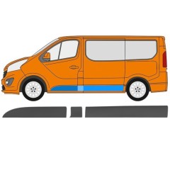 Prydnads Skyddslist sidovägg för Opel Vivaro 2014-2019 / Vänster / Set 13327