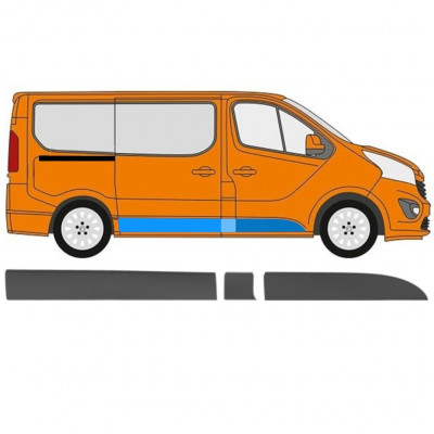 Prydnads Skyddslist sidovägg för Renault Trafic 2014- / SWB / Höger / Set 11256