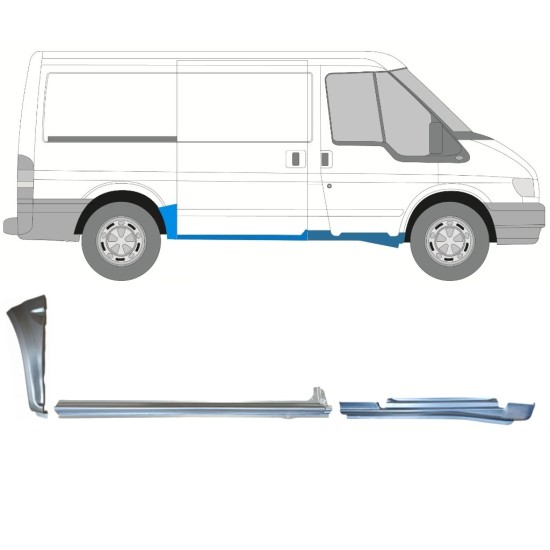 Reparationspanel set för Ford Transit 2000-2013 / Höger / 15019 Reparationspanel set för Ford Transit 2000-2013 / Höger / 15019