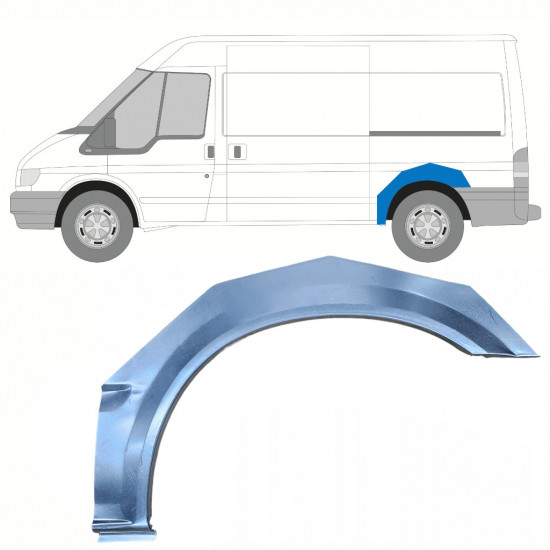 Sidovägg hjulhuskant för Ford Transit 2000-2013 / Vänster 9139