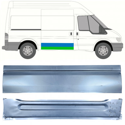 FORD TRANSIT 2000-2013 LÅNG HJULBAS / MEDELHJULBAS SKJUTDÖRR INVÄNDIGT EXTERIOR REPARATIONSPANEL / UPPSÄTTNING / HÖGER