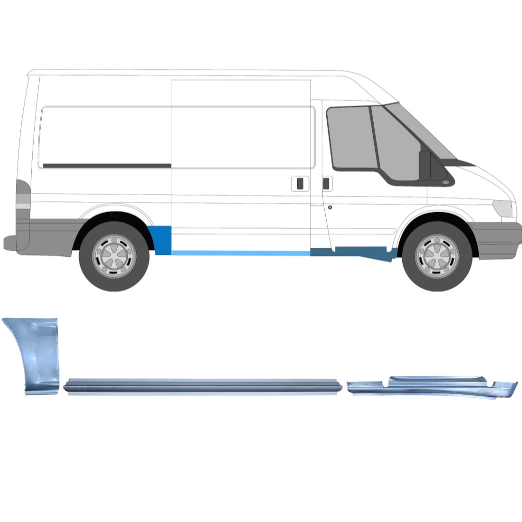 Reparationspanel Set För Ford Transit 2000-2013 / Mwb / Höger / 12434