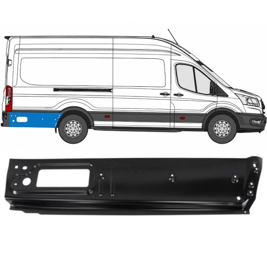 Bak sektionens reparationspanel för bak stänkskärm för Ford Transit 2014- 2014-2026 / Höger 17088