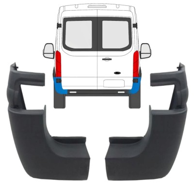 Stötfångarhörn bak för Ford Transit 2014- / Vänster+Höger / Set 9731