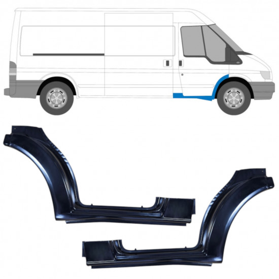 Reparationspanel för dörrtröskel för Ford Transit 2000-2013 / Vänster+Höger / Set 9589