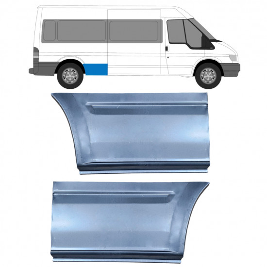Sidovägg hjulhuskant för Ford Transit 2000- / LWB / Vänster+Höger / Set 9663