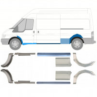 Tröskelplåt + sidovägg hjulhuskant för Ford Transit 2000-2013  / LWB / Set 12677