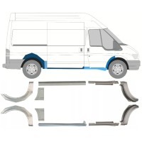 Tröskelplåt + sidovägg hjulhuskant för Ford Transit 2000-2013 / Vänster+Höger / Set 10637