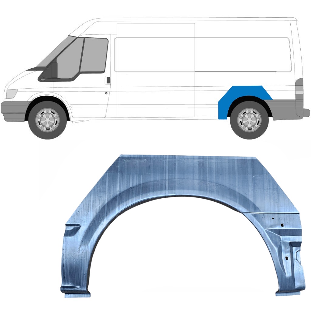 Sidovägg hjulhuskant för Ford Transit 2000- / MWB / LWB / Vänster 7159