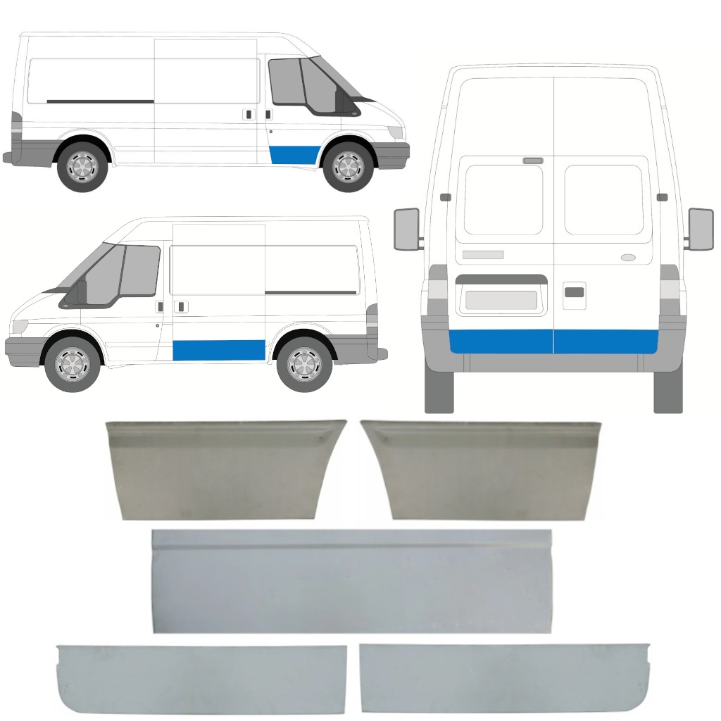 Dörreparationspanel för Ford Transit 2000-2013 / Set 11390