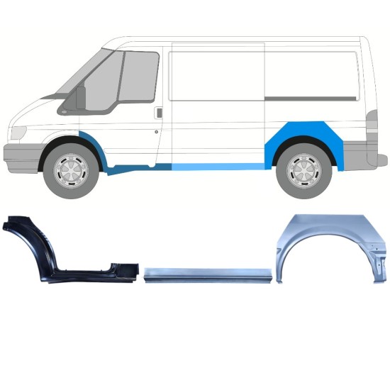 Reparationspanel set för Ford Transit 2000-2013 / Vänster / 15023