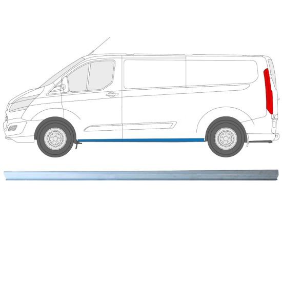 Nedre tröskelplåt reparationspanel för Ford Transit Custom 2013-2023 / Vänster 16895