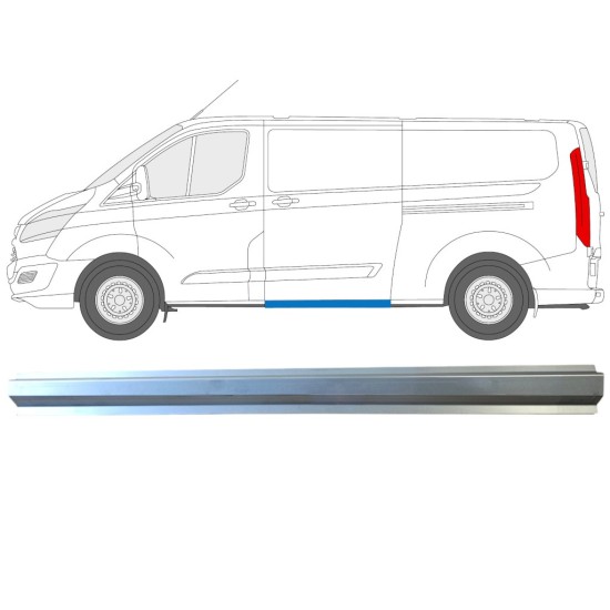 Skjutdörr tröskel reparationspanel för Ford Transit Custom 2013-2023 / Vänster 16897
