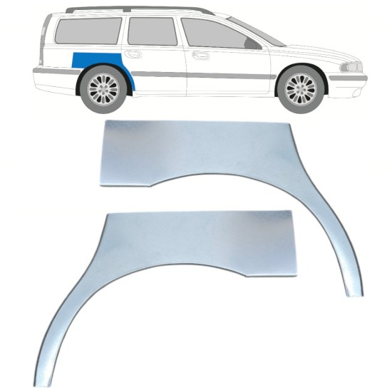 Sidovägg hjulhuskant för Volvo S70 V70 2000-2007 / Vänster+Höger / Set 17213