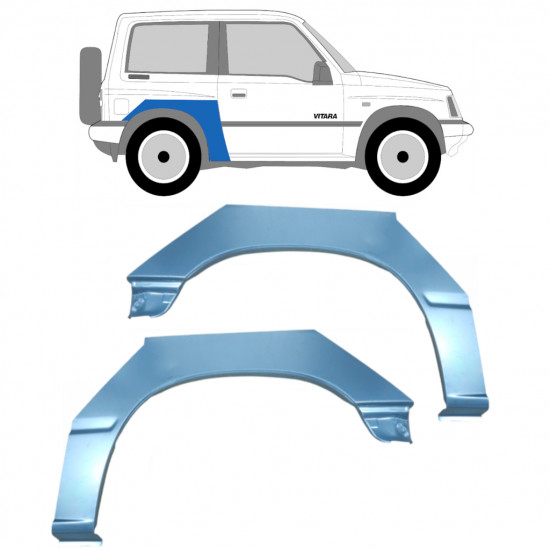 Sidovägg hjulhuskant för Suzuki Vitara 1988-1998 / Vänster+Höger / Set 9426