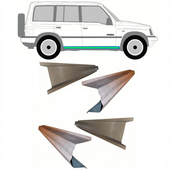 Reparationspanel för inre och yttre tröskel för Suzuki Vitara 1988-1998 / Vänster = Höger (symmetrisk) / Set 10311